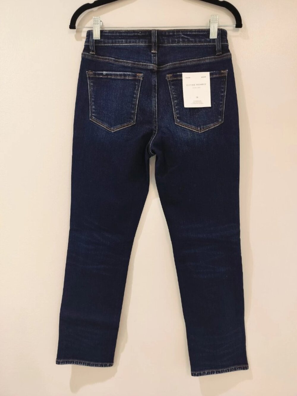 Flying Monkey Black Label Jeans Women's Size 26 Dark Wash Straight Stretch NWT - Picture 2 of 11